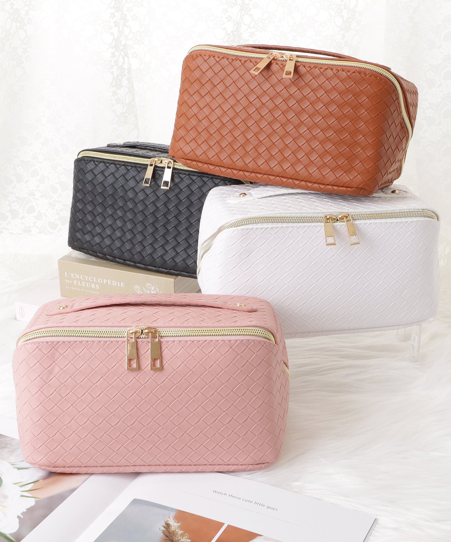 レザー調メッシュファスナーマルチポーチ