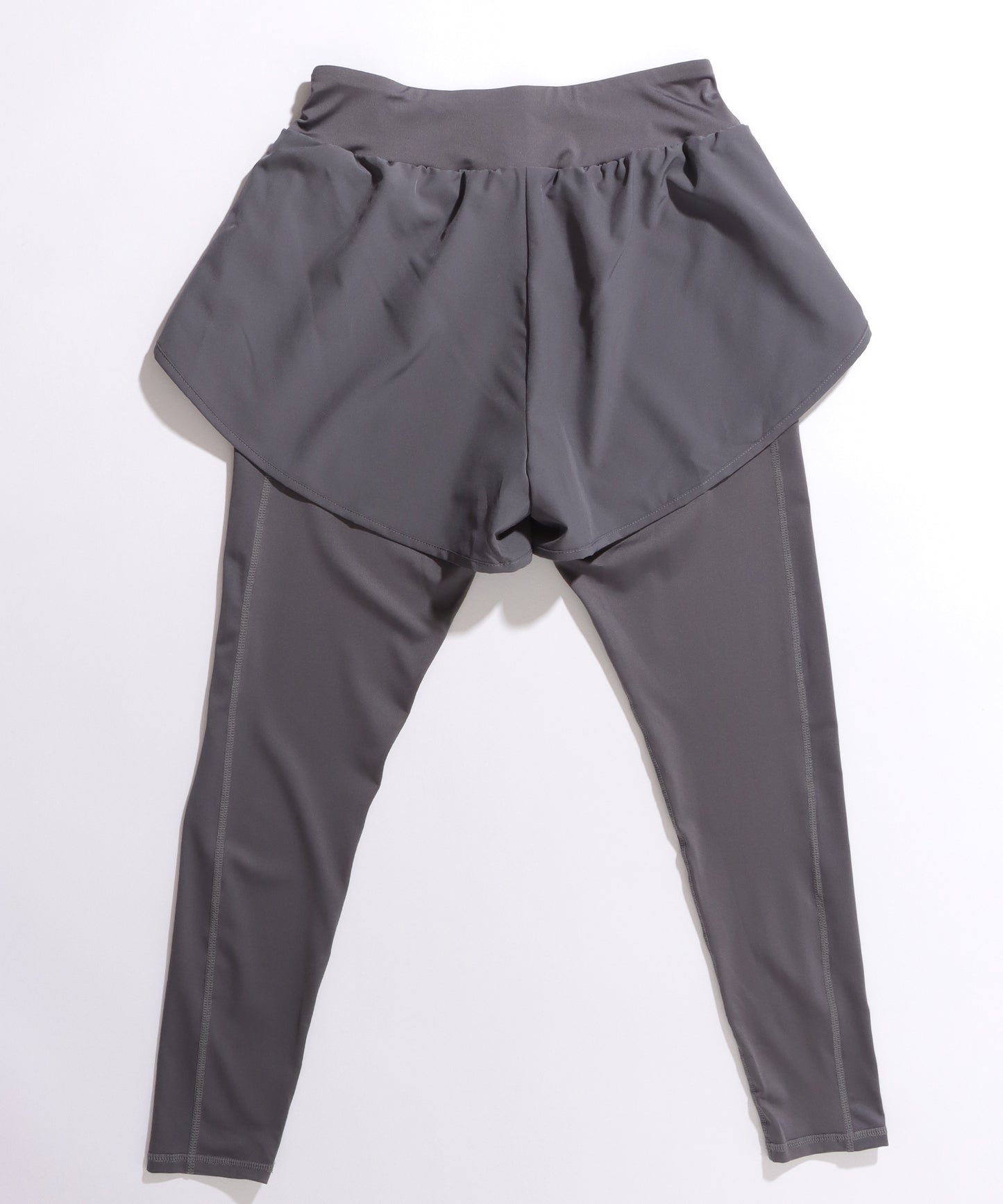 フェイクレイヤード ハイウエスト ポケット付き ヨガ レギンス  水陸両用