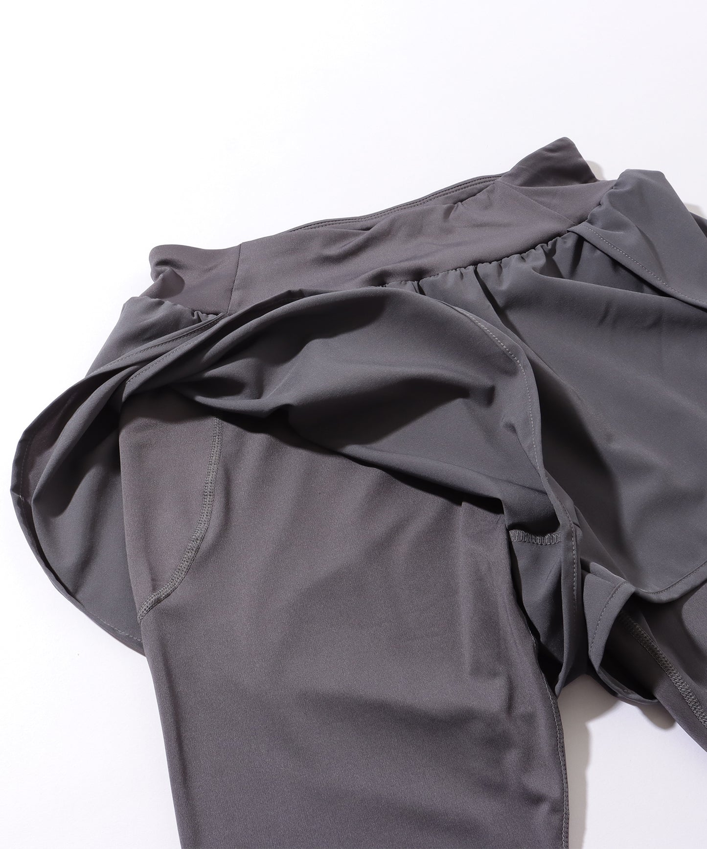 フェイクレイヤード ハイウエスト ポケット付き ヨガ レギンス  水陸両用