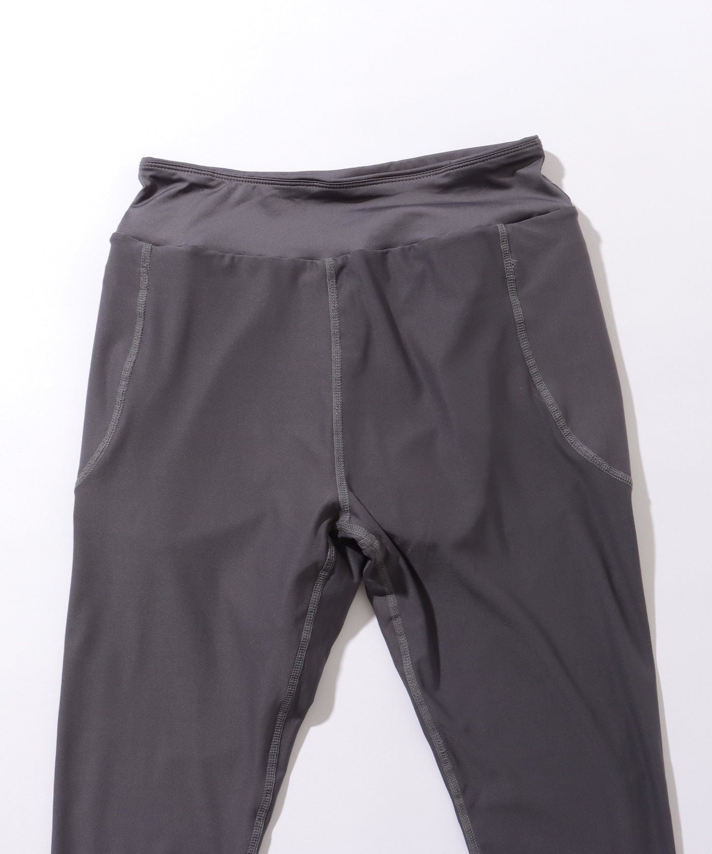 フェイクレイヤード ハイウエスト ポケット付き ヨガ レギンス  水陸両用