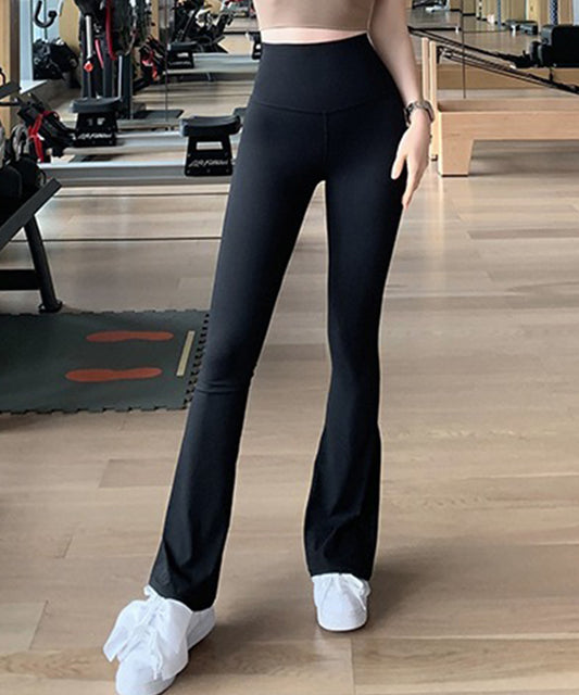 ソリッドカラー ハイウエスト フレア ヨガサイド レギンス 水着 水陸両用