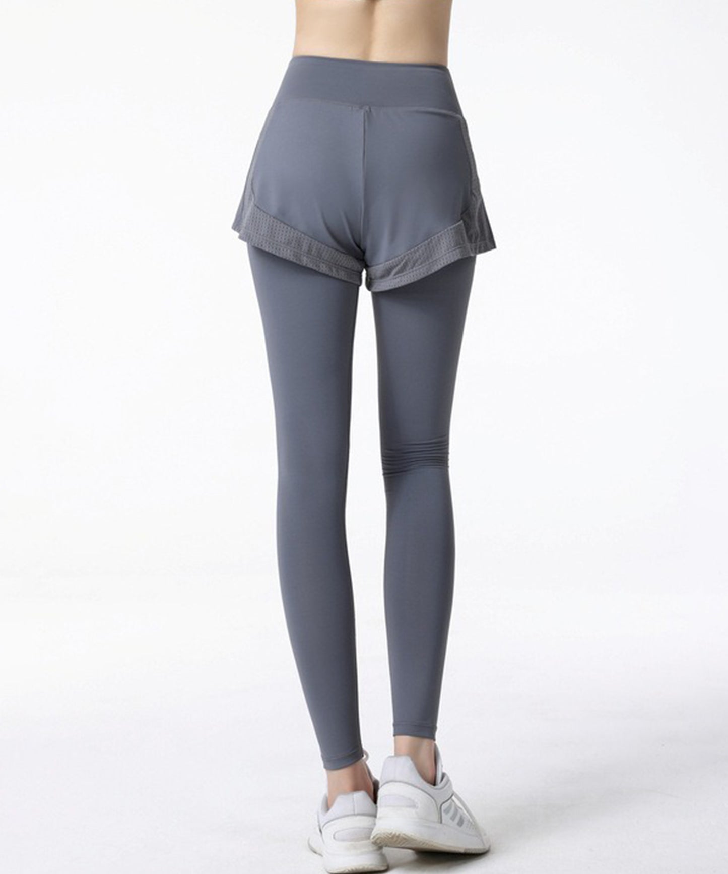 フェイク レイヤード パンツ付き フィットネス ヨガ レギンス 水着 水陸両用