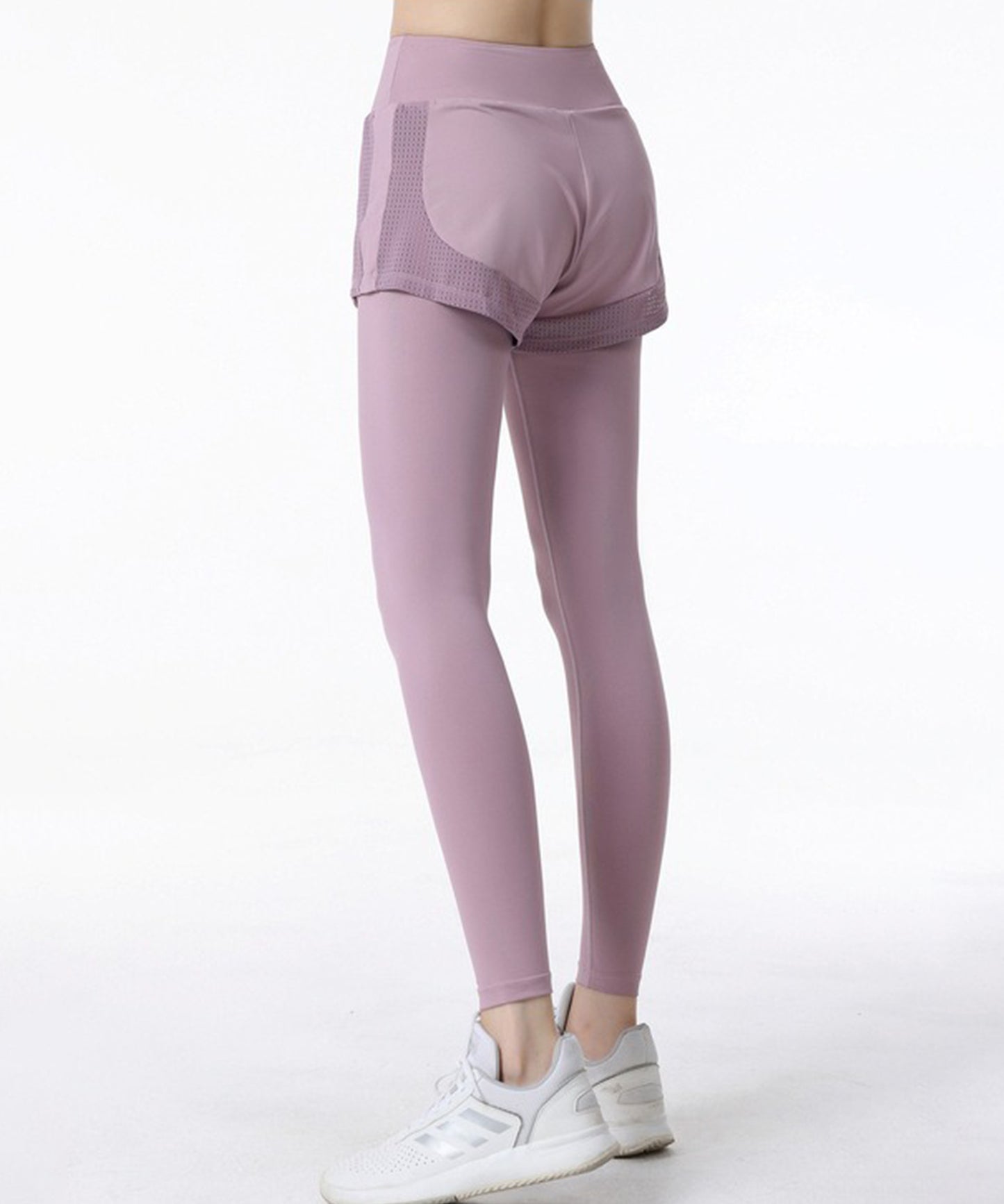 フェイク レイヤード パンツ付き フィットネス ヨガ レギンス 水着 水陸両用