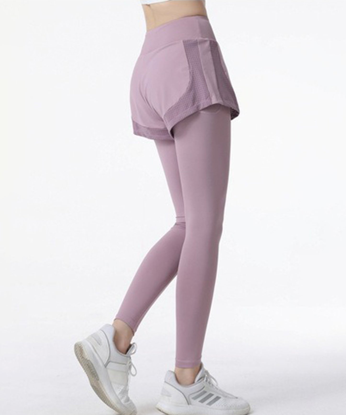 フェイク レイヤード パンツ付き フィットネス ヨガ レギンス 水着 水陸両用