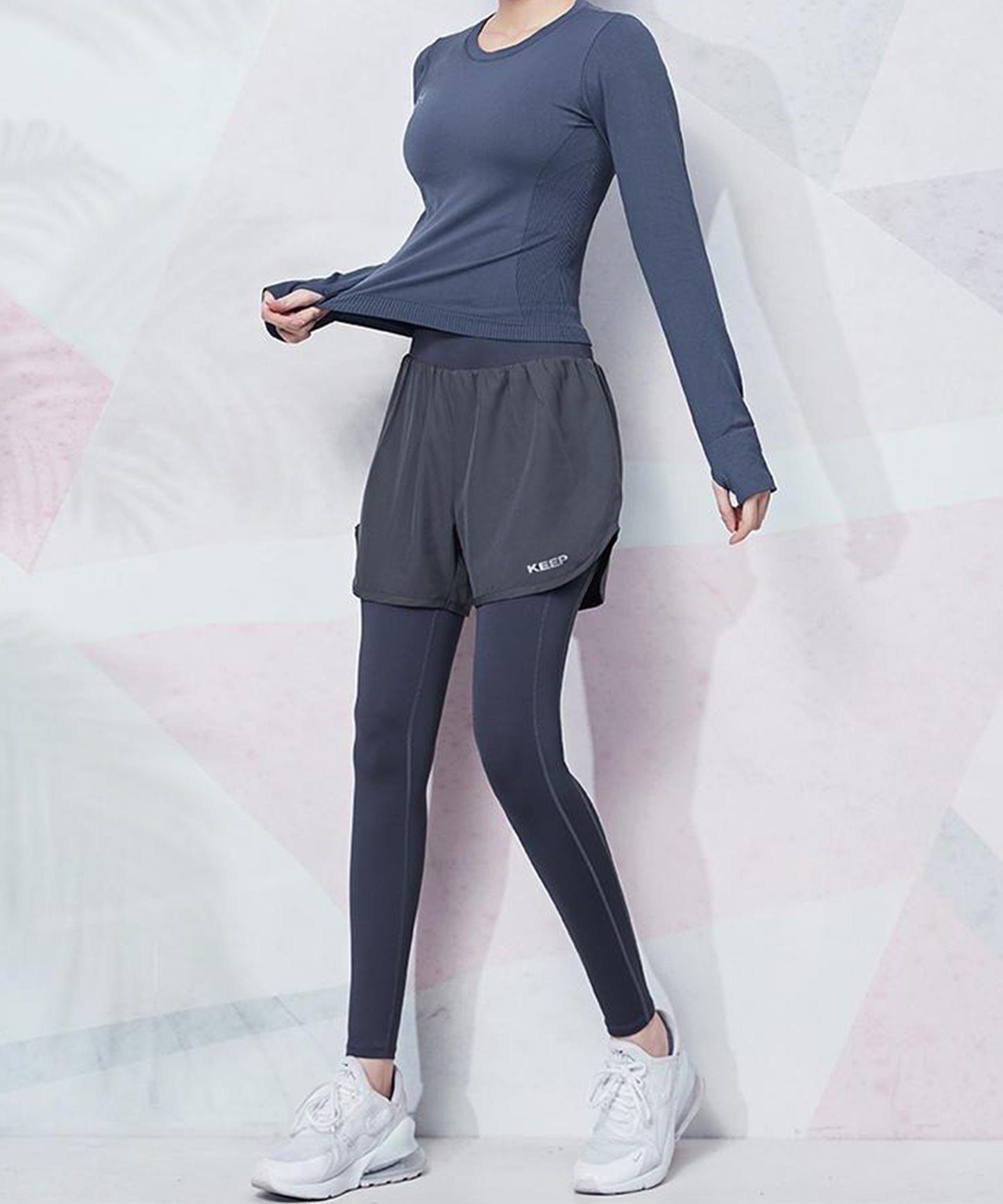 パンツ レイヤード ハイウエスト ヨガ レギンス 水着 水陸両用