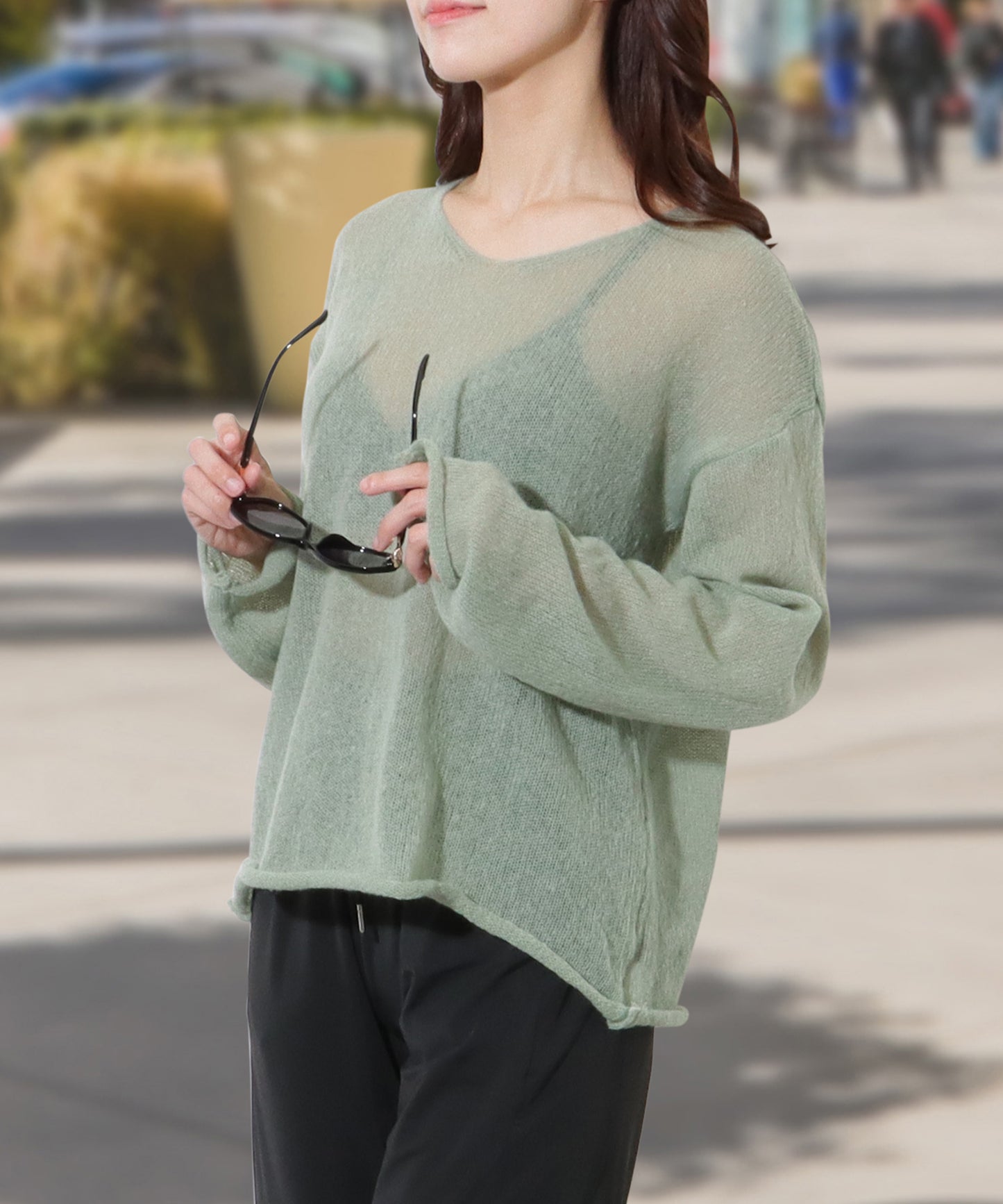 【4点セット】シアー ニット付き ビキニ ラッシュガード