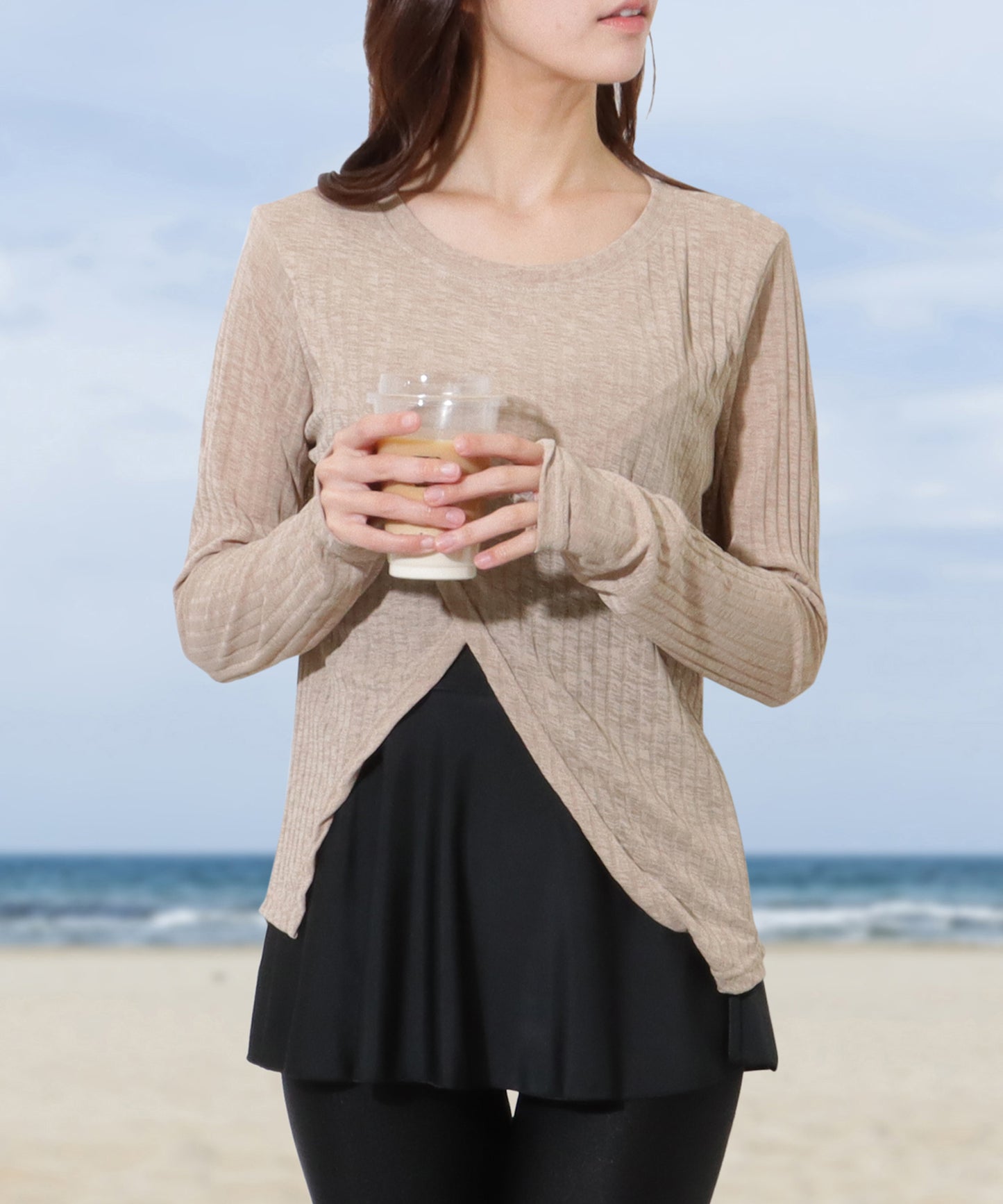 【4点セット】スリット ニット付き ラッシュ ワンピース