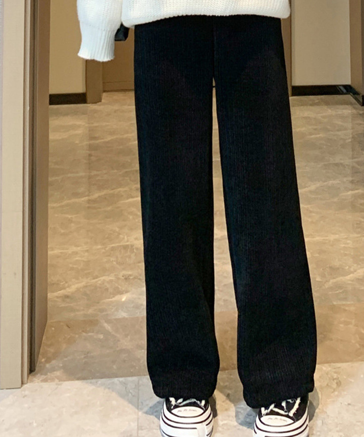 コーデュロイイージーフレアワイドパンツ