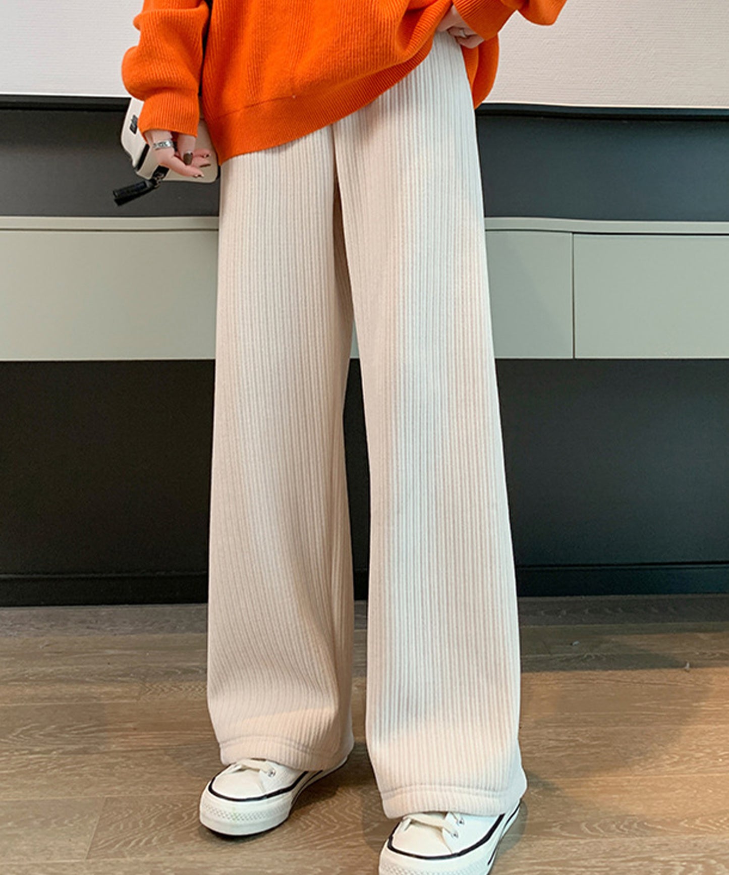 コーデュロイイージーフレアワイドパンツ