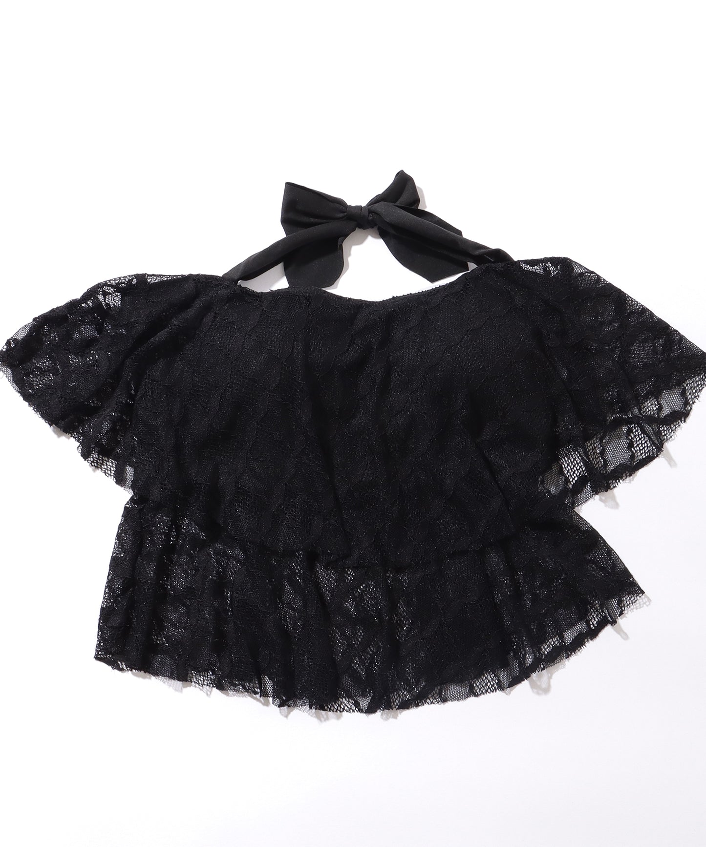 ホルターネック ティアード レース タンキニ スイムウエア