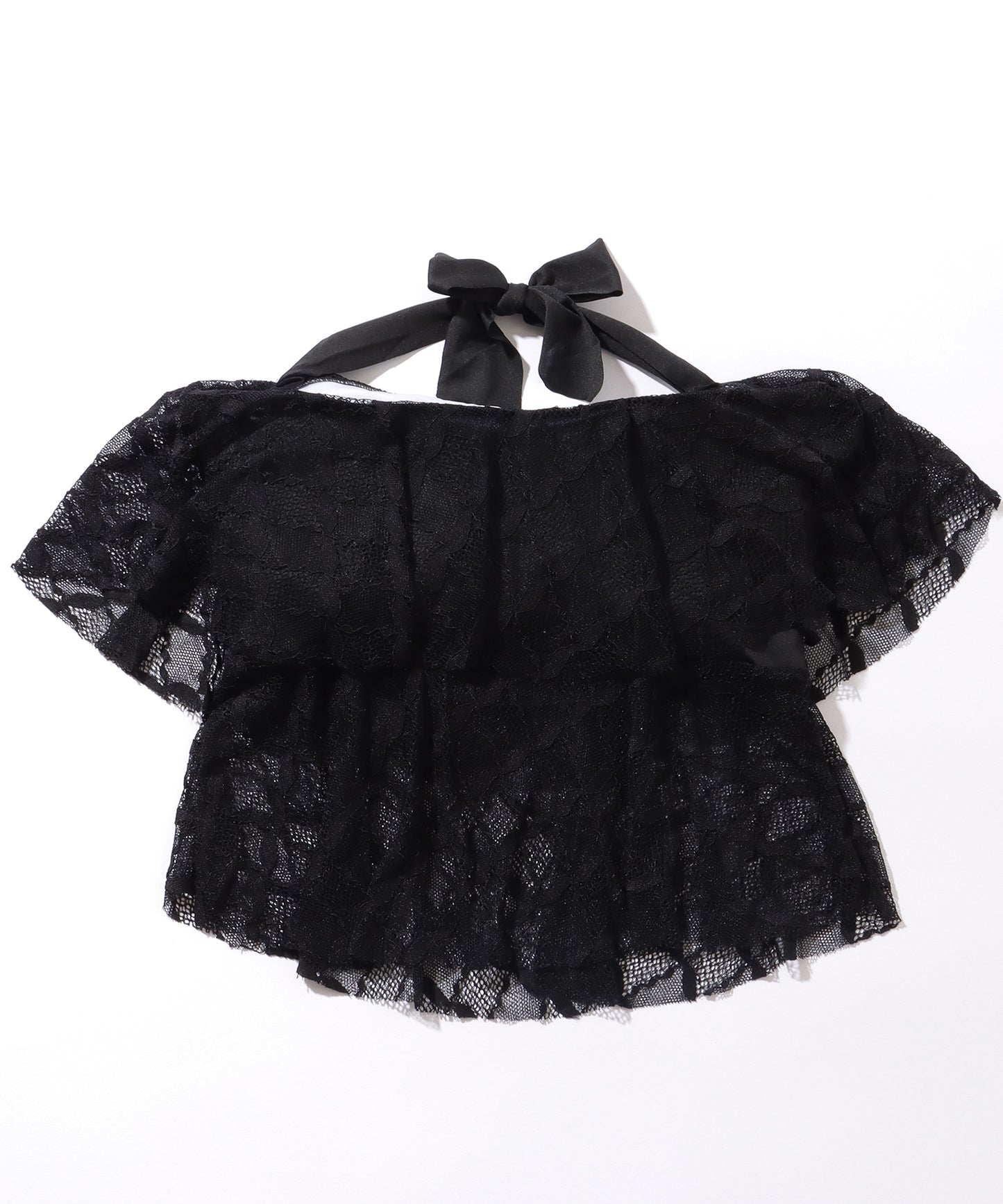 ホルターネック ティアード レース タンキニ スイムウエア