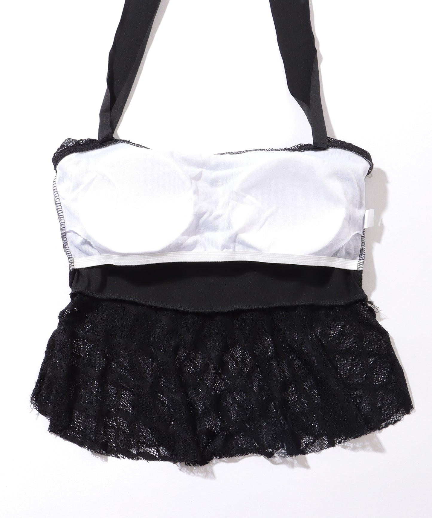 ホルターネック ティアード レース タンキニ スイムウエア