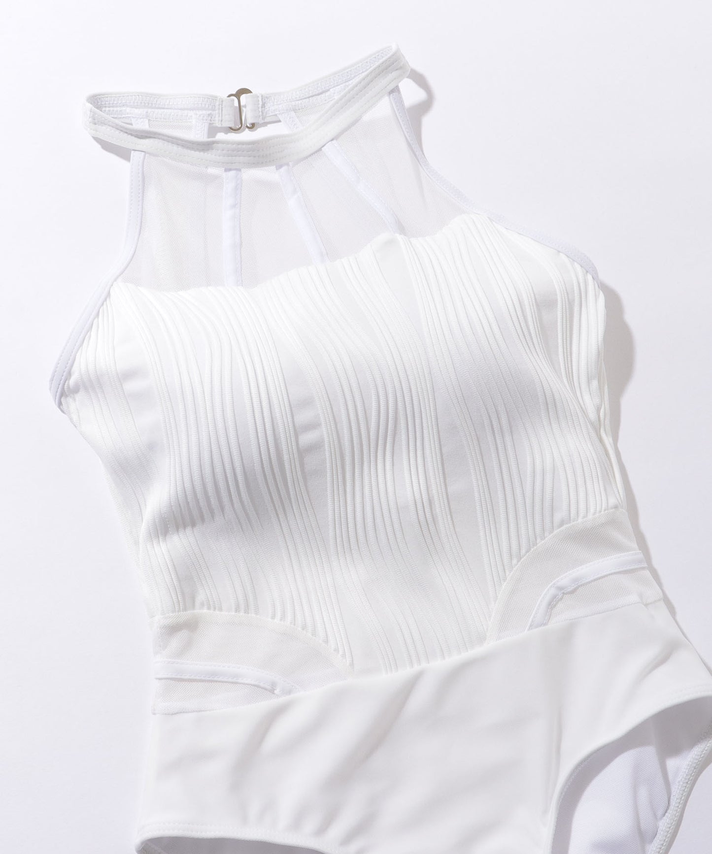 シアー ドッキング ウエーブライン ホルター スイムウエア