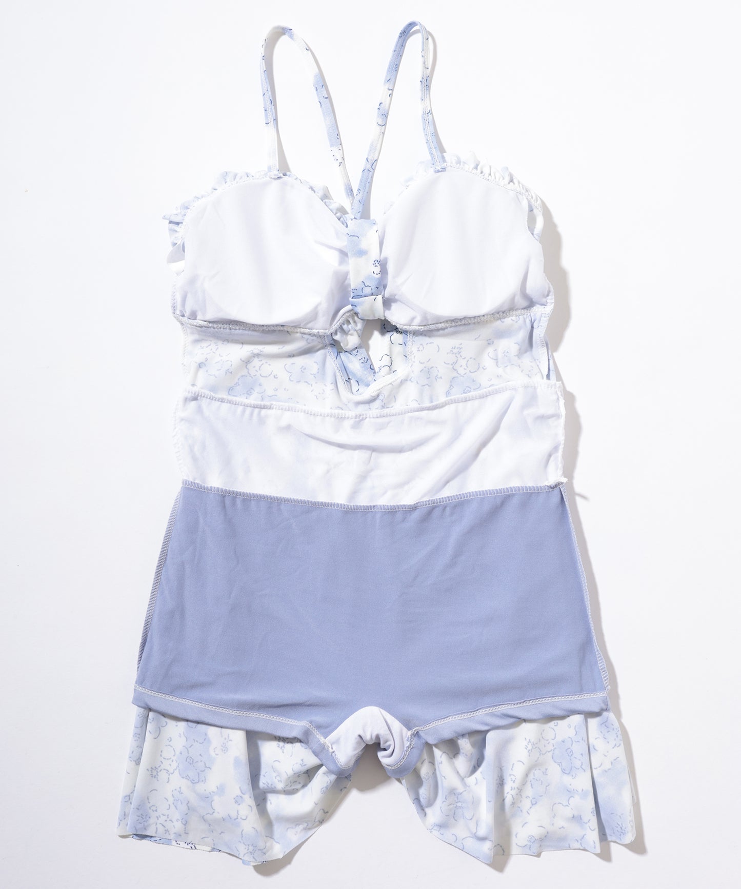 花柄 ビスチェ風 フリル ワンピース 水着