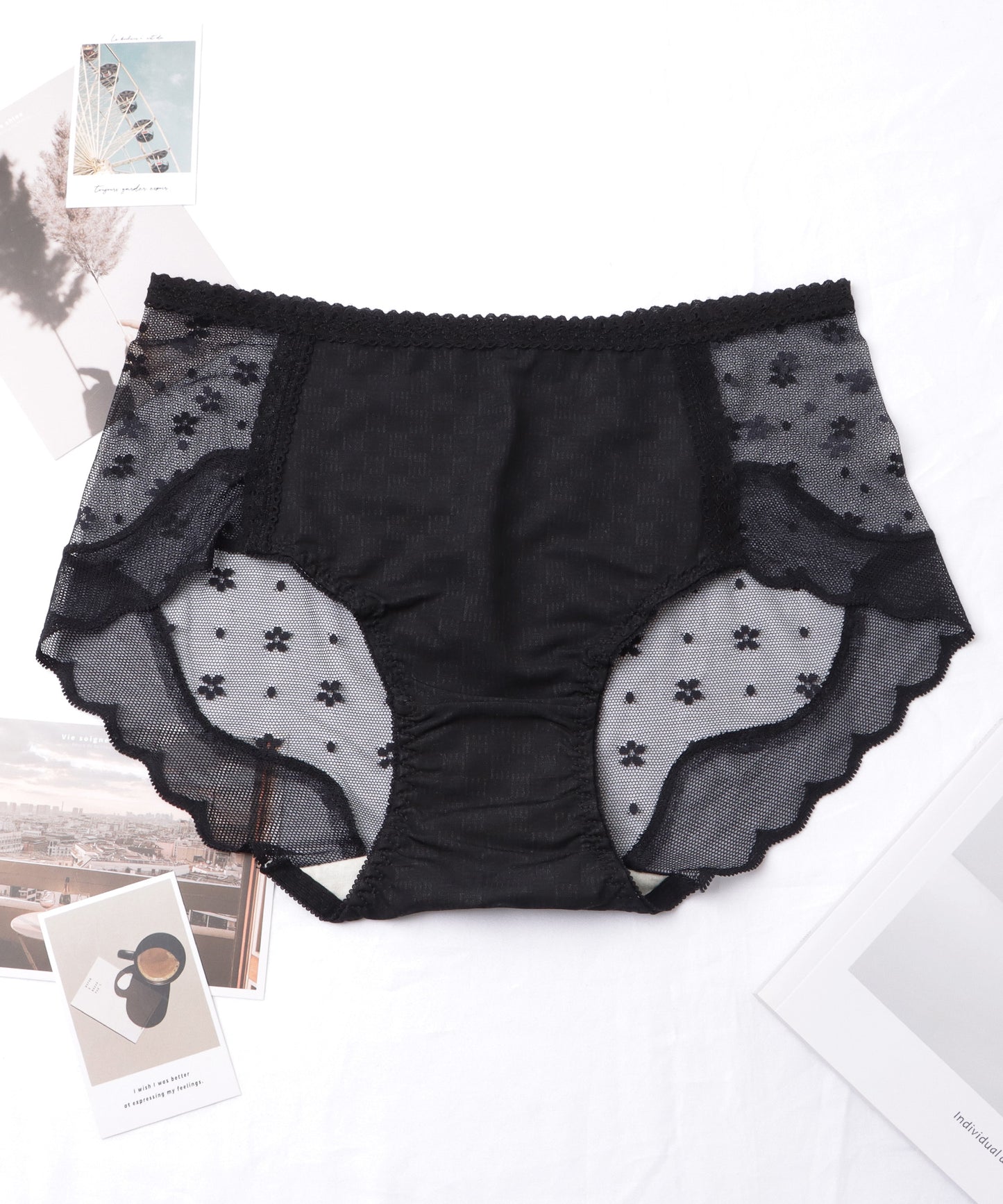 【5枚セット】レースドッキングスカラップレッグショーツ