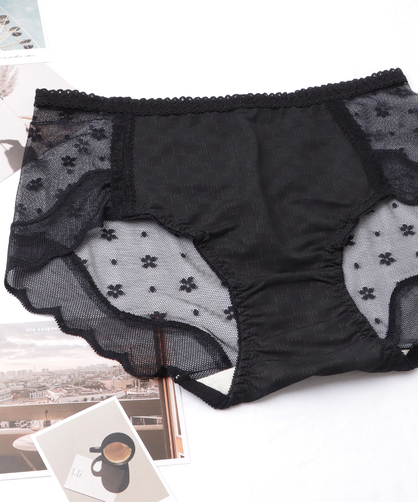 【5枚セット】レースドッキングスカラップレッグショーツ