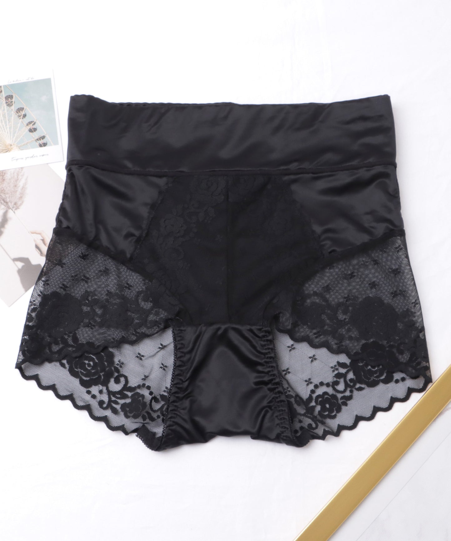【4枚セット】ハイウエストレーシィストレッチガードルショーツ