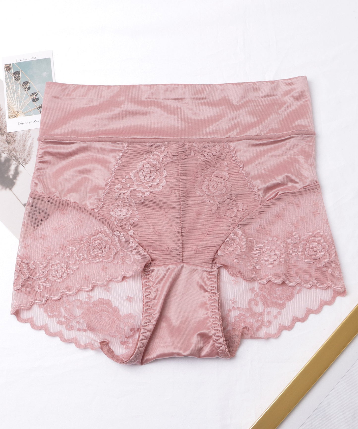 【4枚セット】ハイウエストレーシィストレッチガードルショーツ
