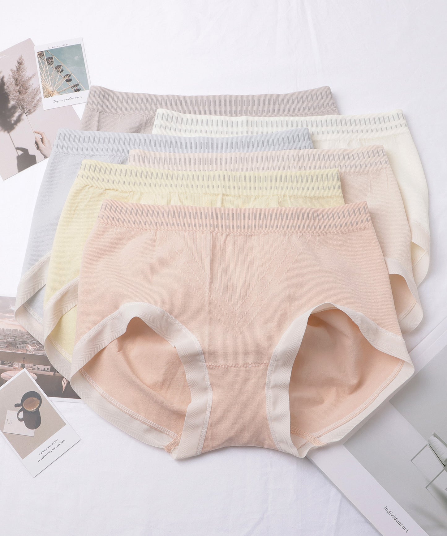 【6枚セット】ソフトタッチ配色ストレッチニットショーツ