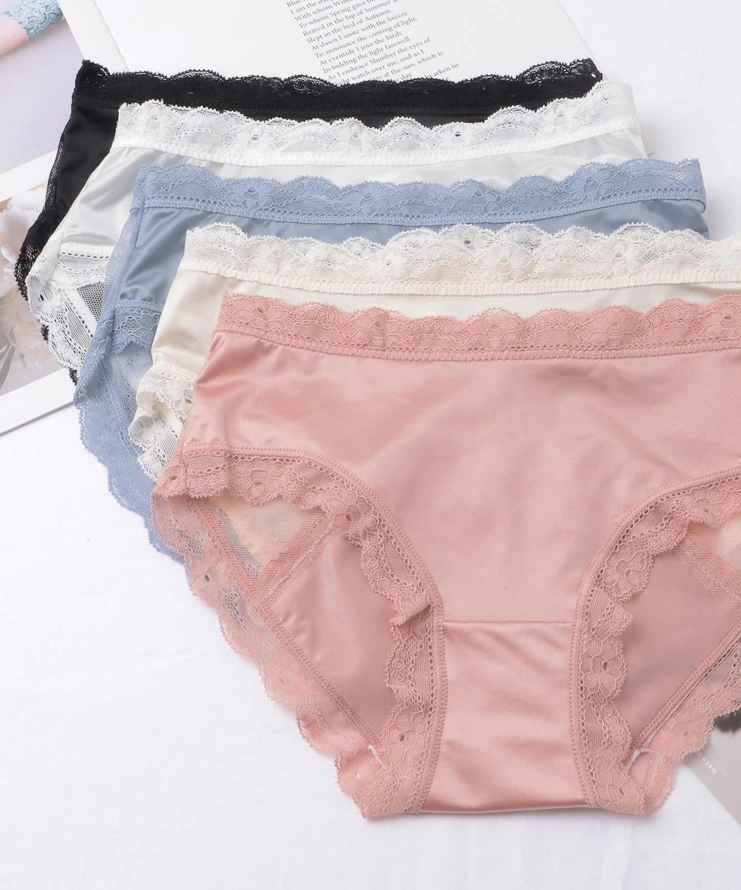 【5枚セット】バックレースカットアウトデザインショーツ