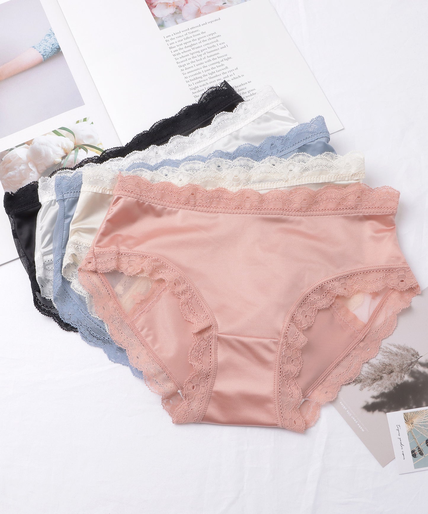 【5枚セット】バックレースカットアウトデザインショーツ