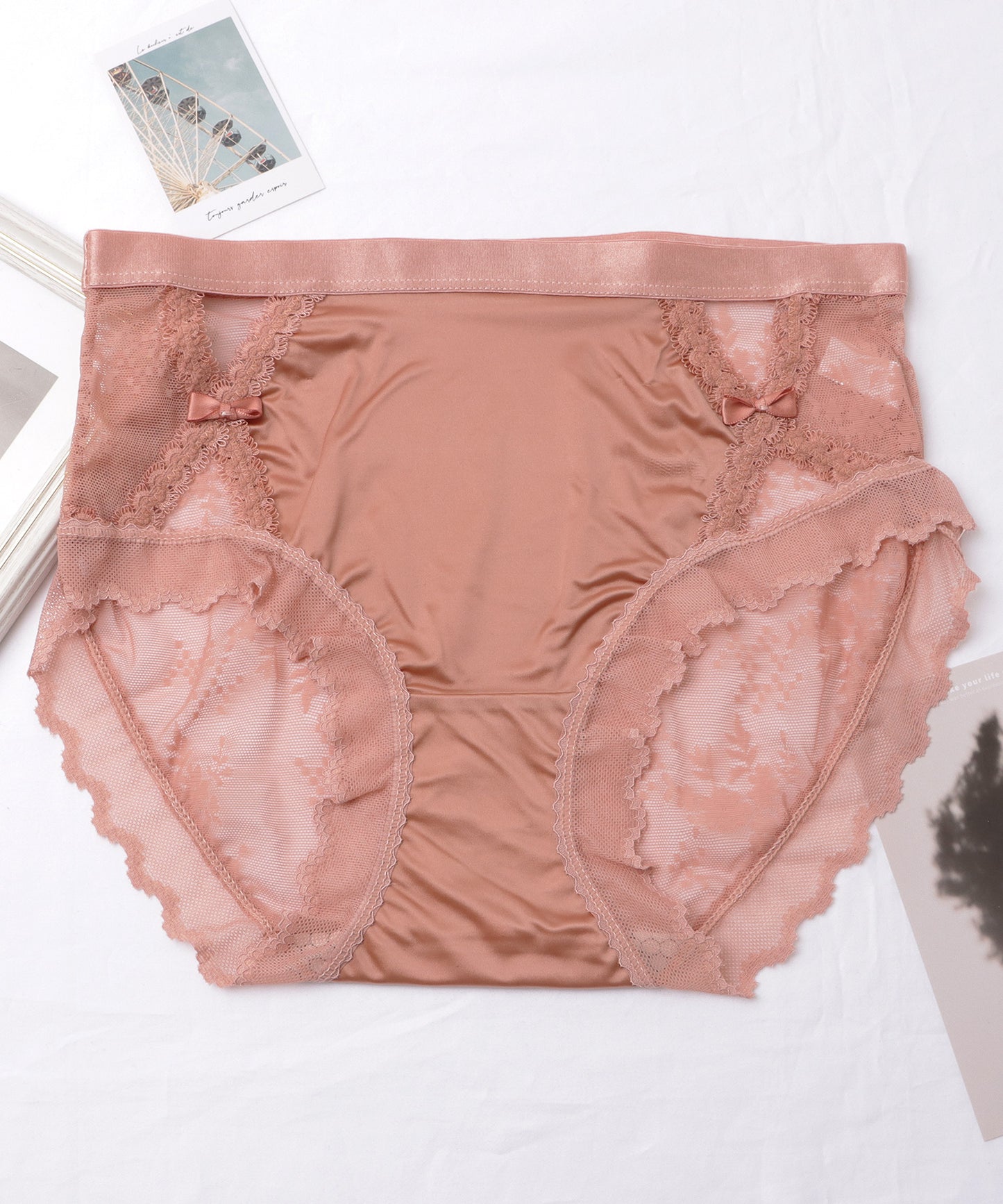 【5枚セット】レースドッキングサテンフィットショーツ