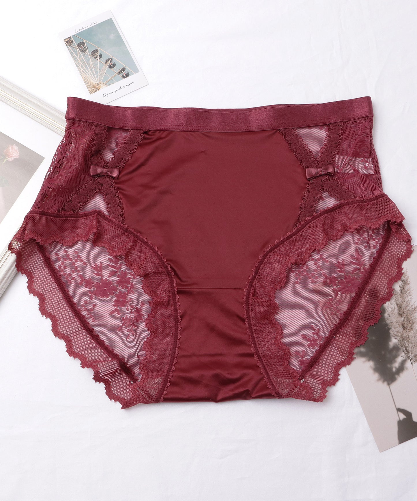 【5枚セット】レースドッキングサテンフィットショーツ
