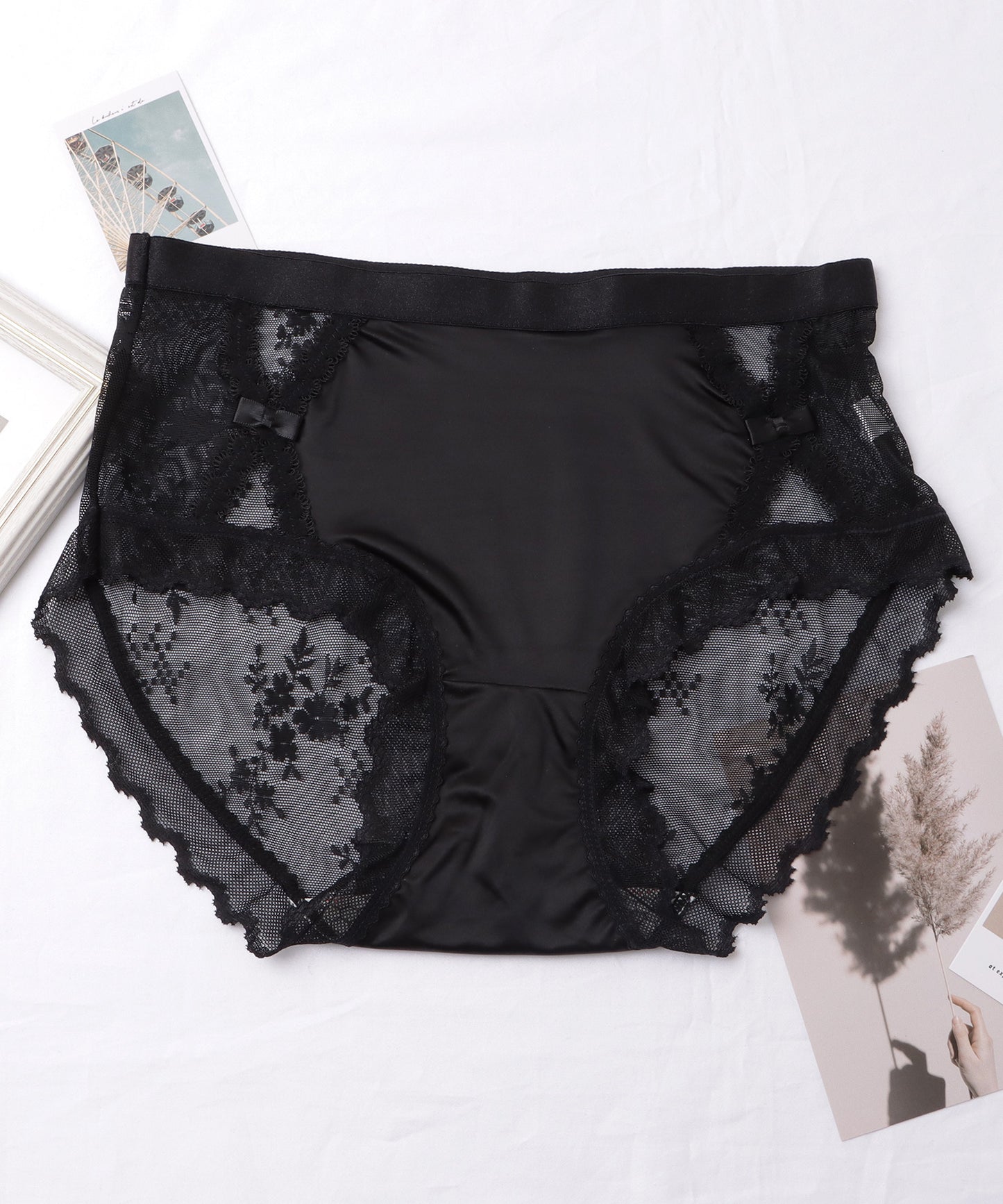 【5枚セット】レースドッキングサテンフィットショーツ