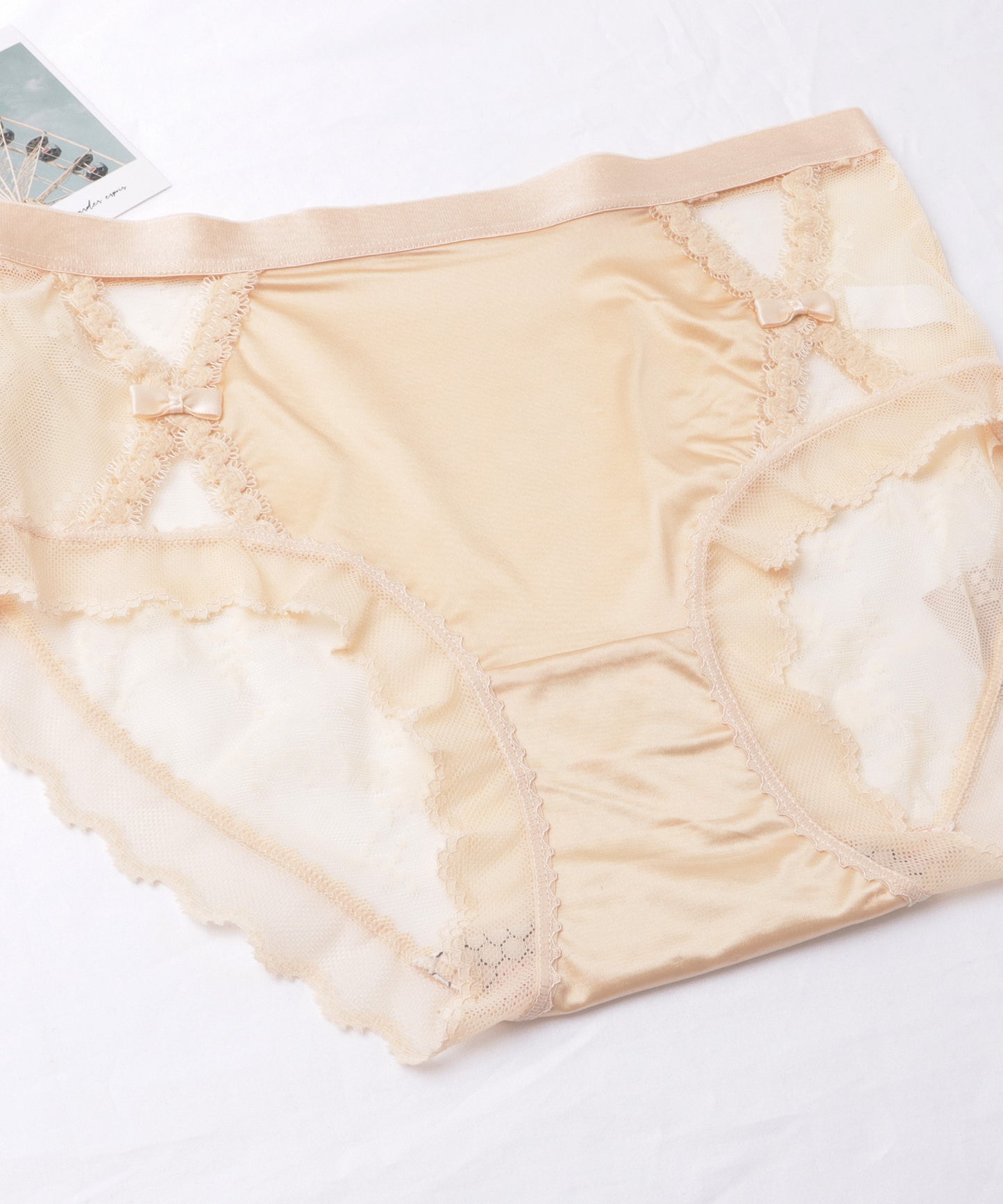 【5枚セット】レースドッキングサテンフィットショーツ