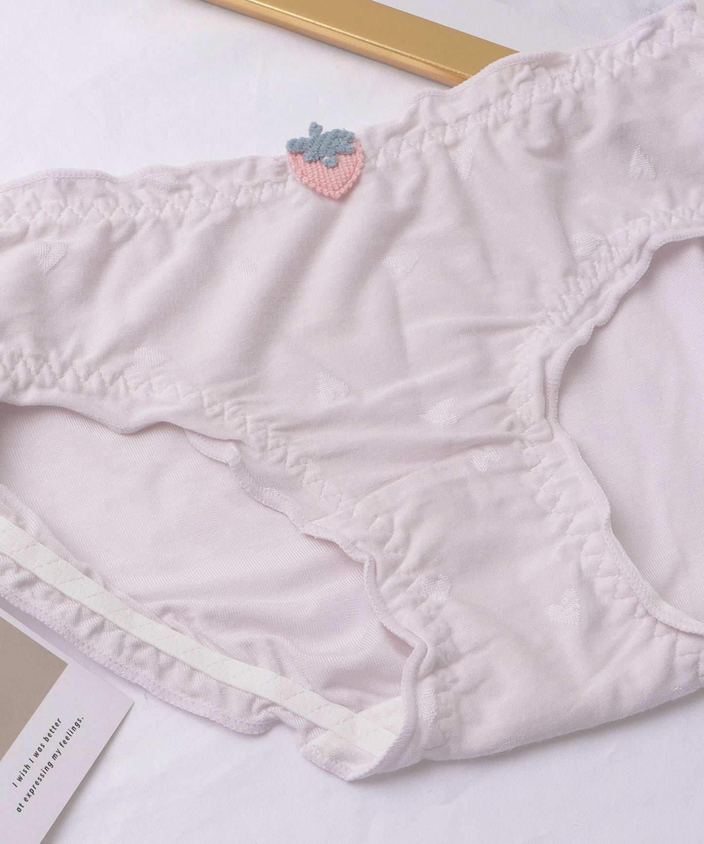 【6枚セット】ストロベリーワッペン付きフリルモダールショーツ
