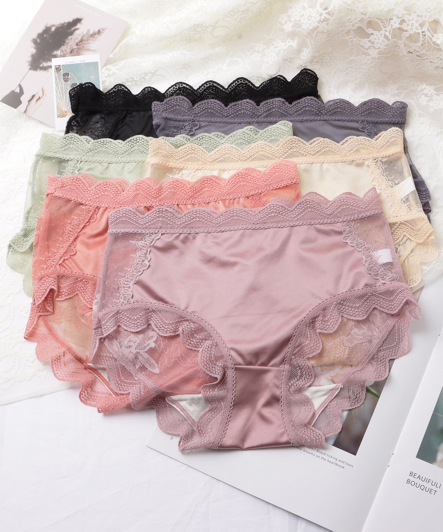 【6枚セット】レースドッキングスカラップショーツ