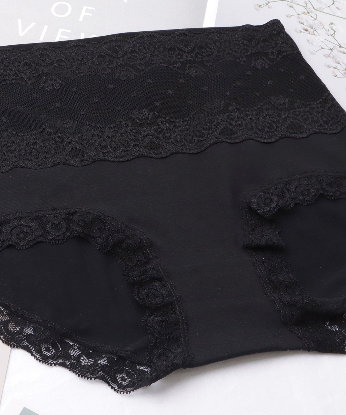 【5枚セット】ハイウエスト レーシィ スカラップ ショーツ
