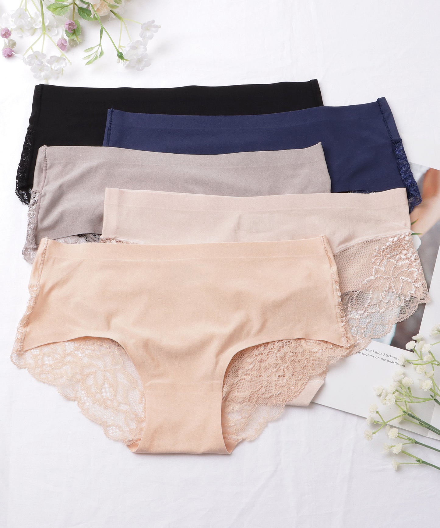 【10枚セット】バックレース シームレス デザイン ショーツ