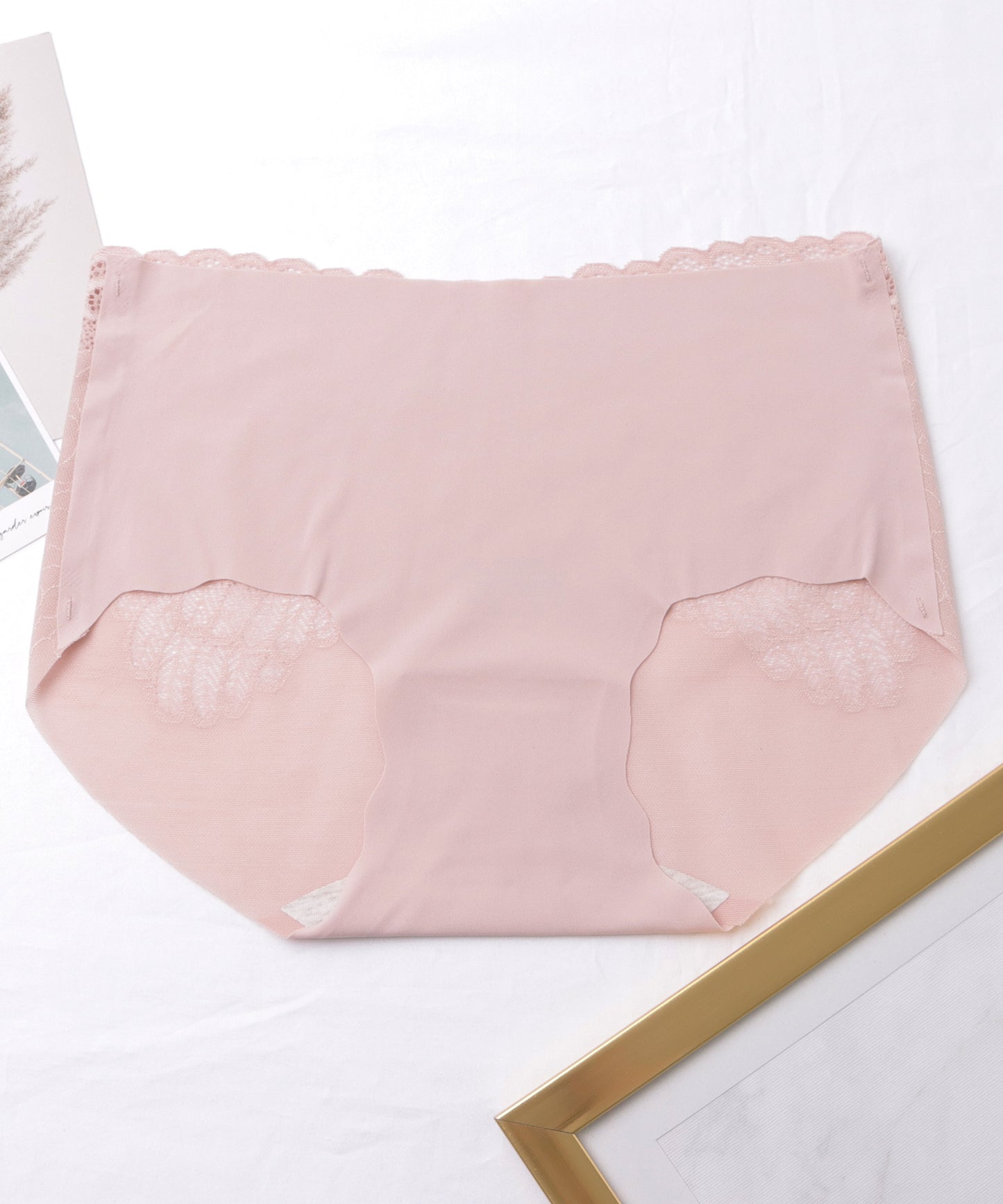 【5枚セット】バックレース ウエーブ裾 シームレス ショーツ