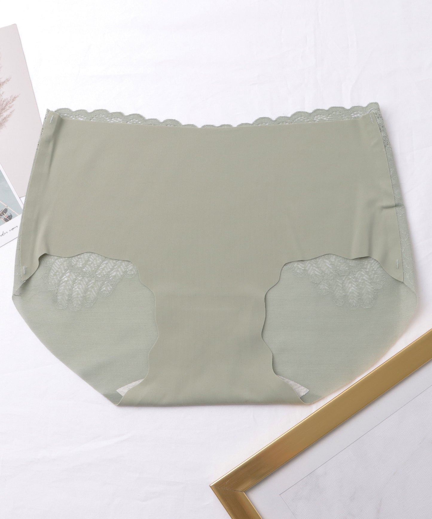 【5枚セット】バックレース ウエーブ裾 シームレス ショーツ