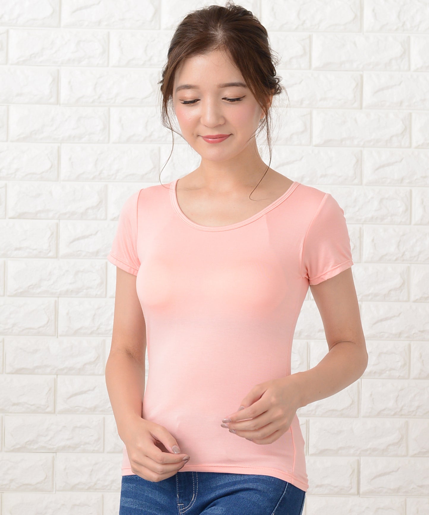 カップ付き半袖Tシャツ トップスインナー