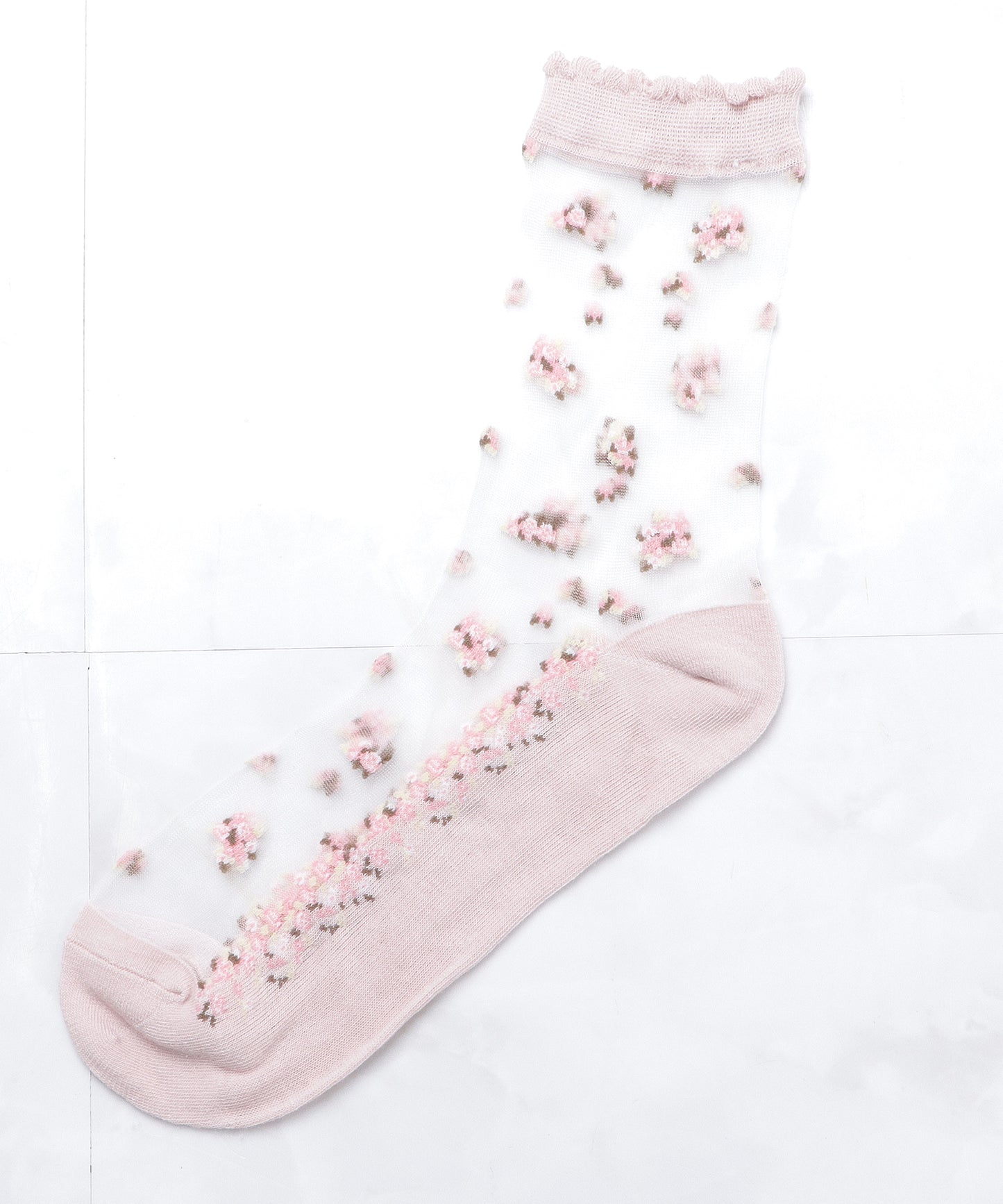 【5色組】 花柄シースルーソックスセット
