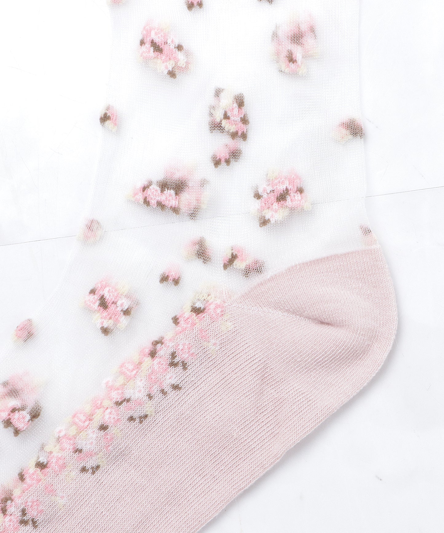 【5色組】 花柄シースルーソックスセット