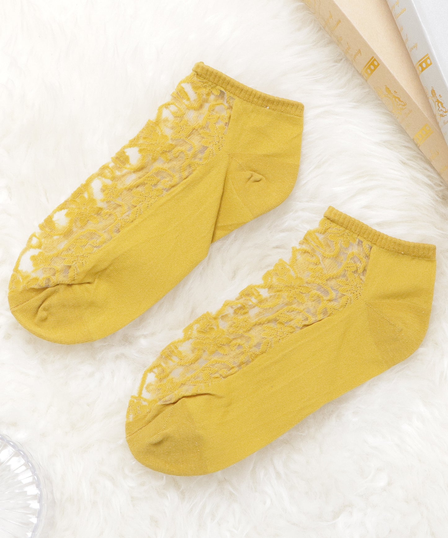【5色組】花柄シースルーくるぶしソックスセット