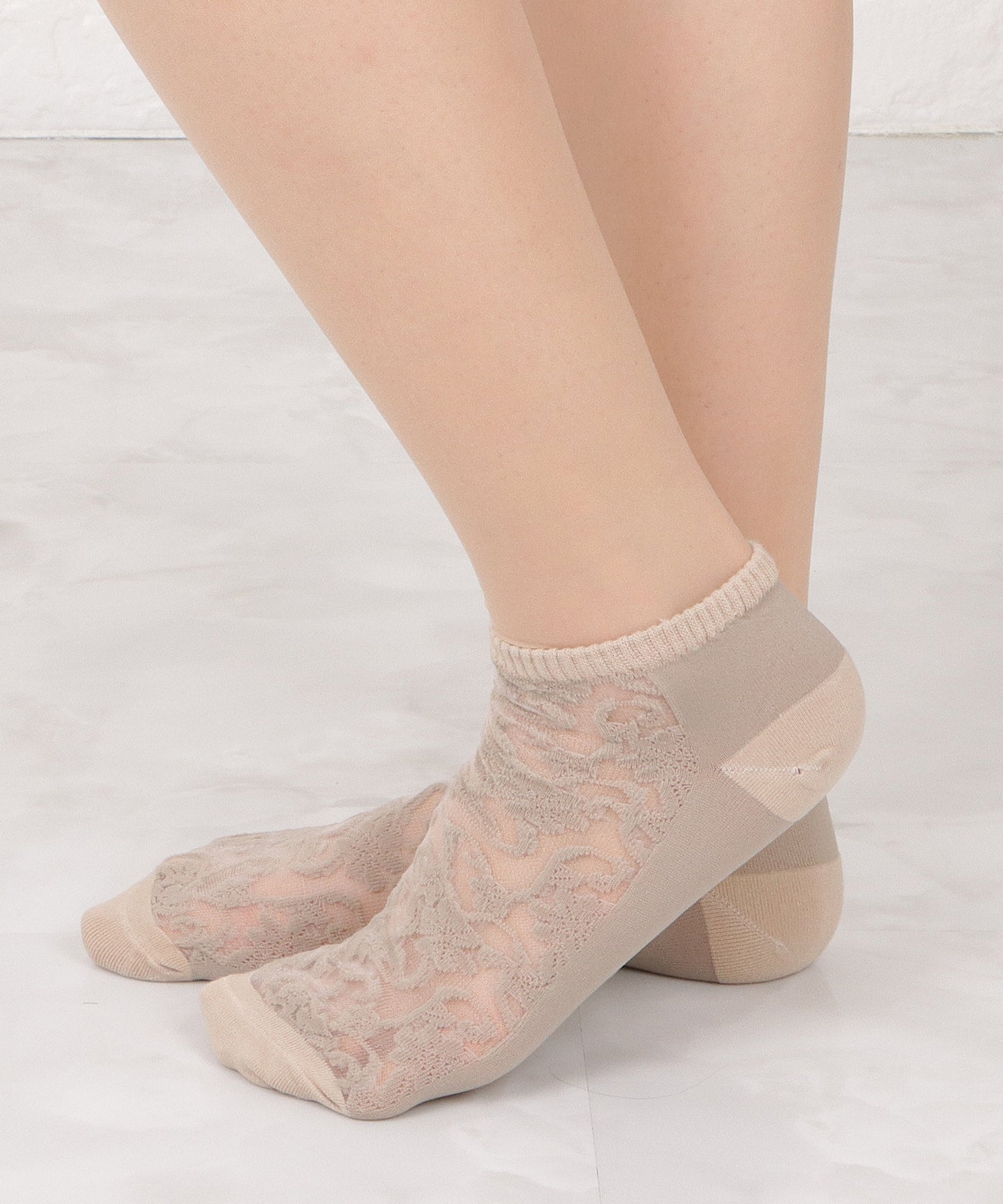 【5色組】花柄シースルーくるぶしソックスセット