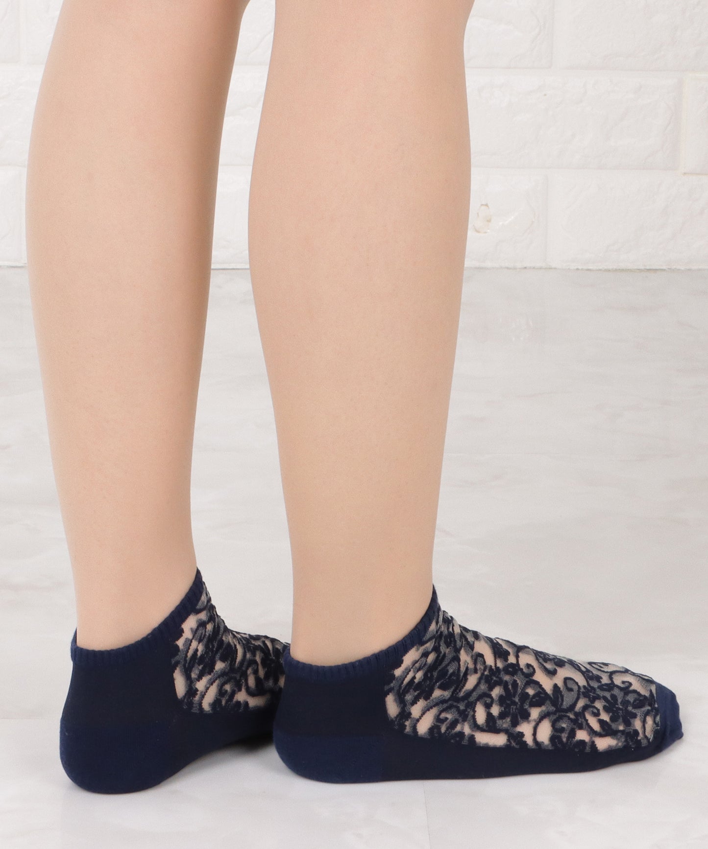 【5色組】花柄シースルーくるぶしソックスセット
