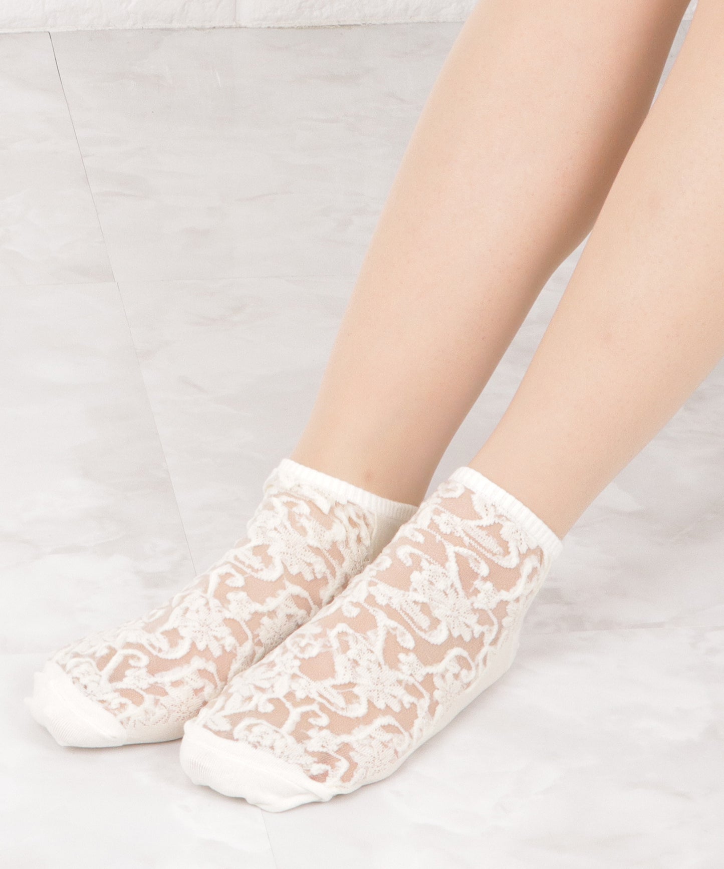 【5色組】花柄シースルーくるぶしソックスセット