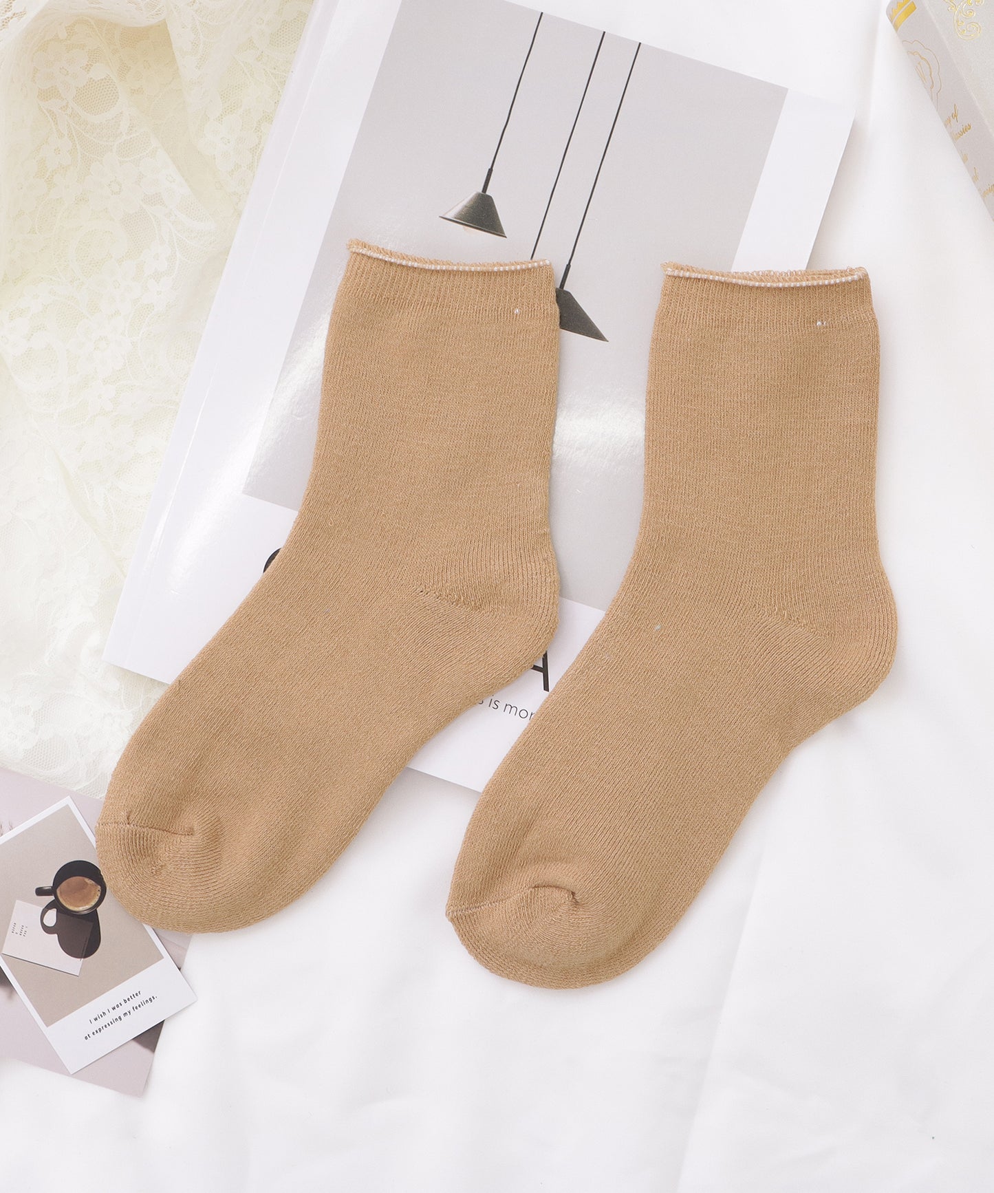 【10足セット】裏起毛ショート丈無地あったかソックス