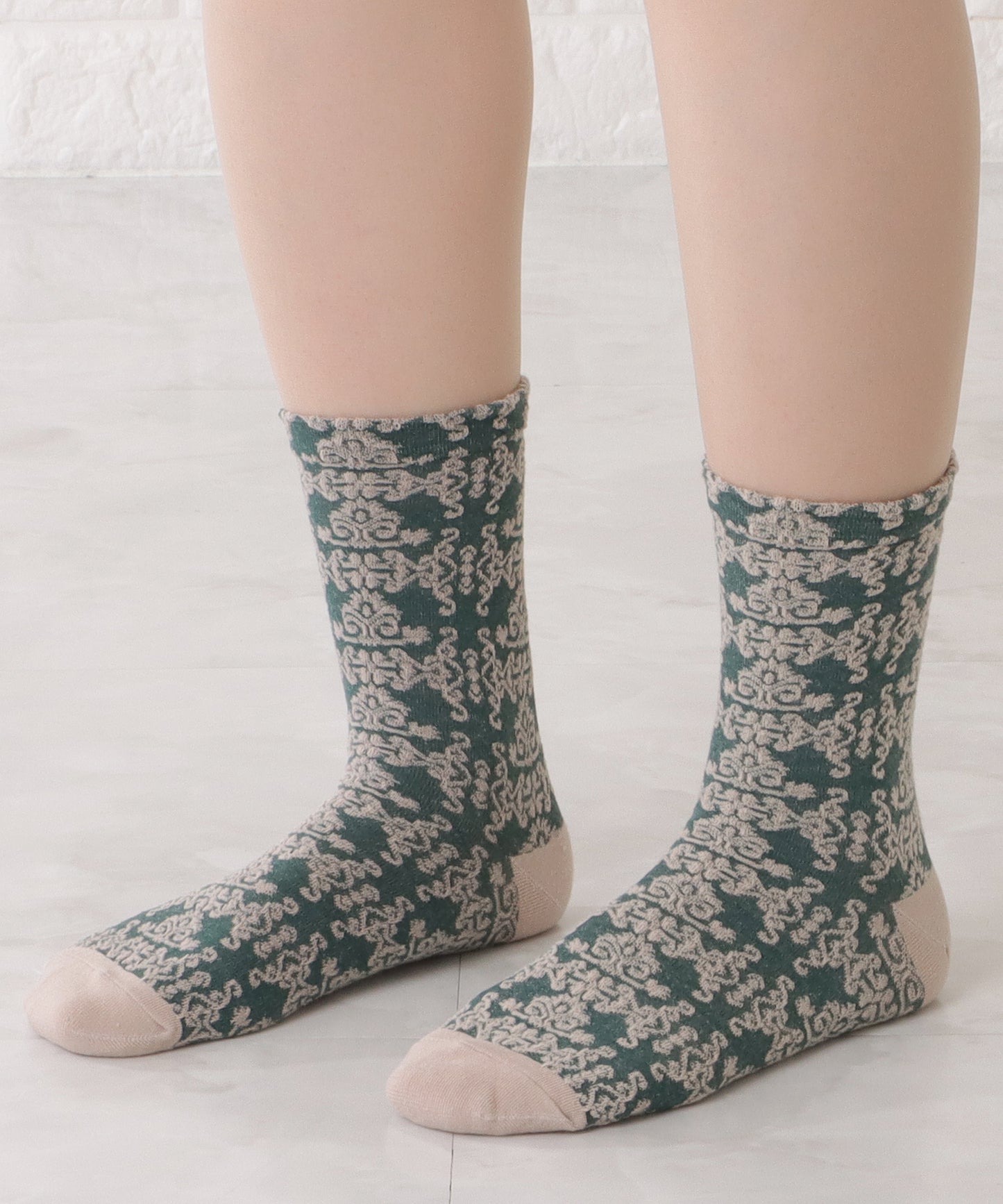 【10足セット】レトロ模様ショート丈立体ジャカードソックス