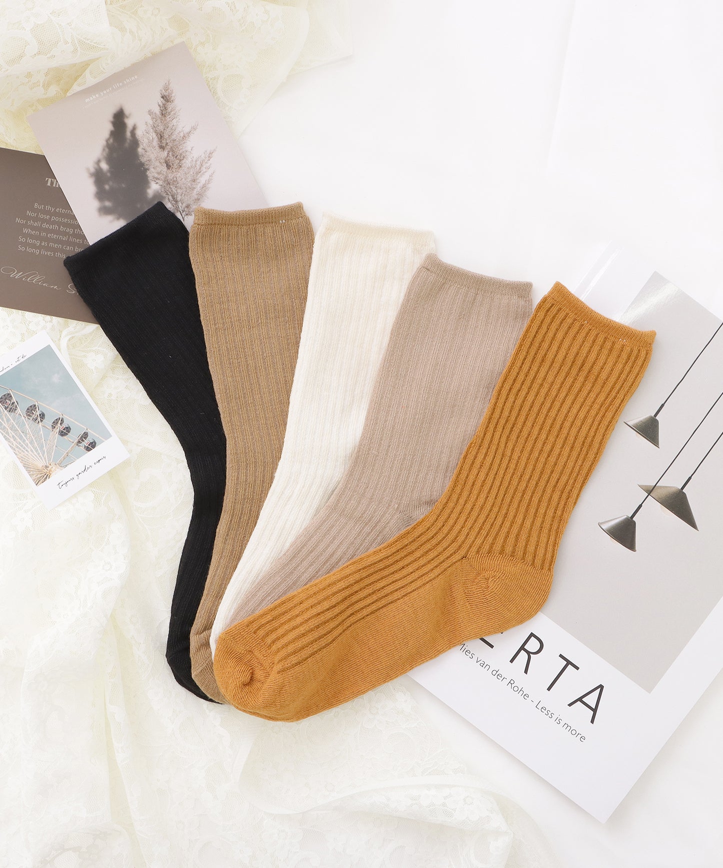【10足セット】リブラインショート丈ソックス