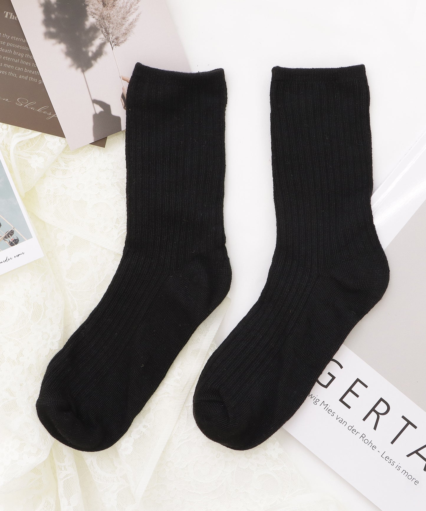 【10足セット】リブラインショート丈ソックス