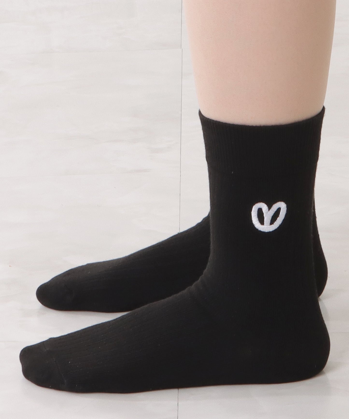 【10足セット】ハート刺繍ショート丈リブソックス