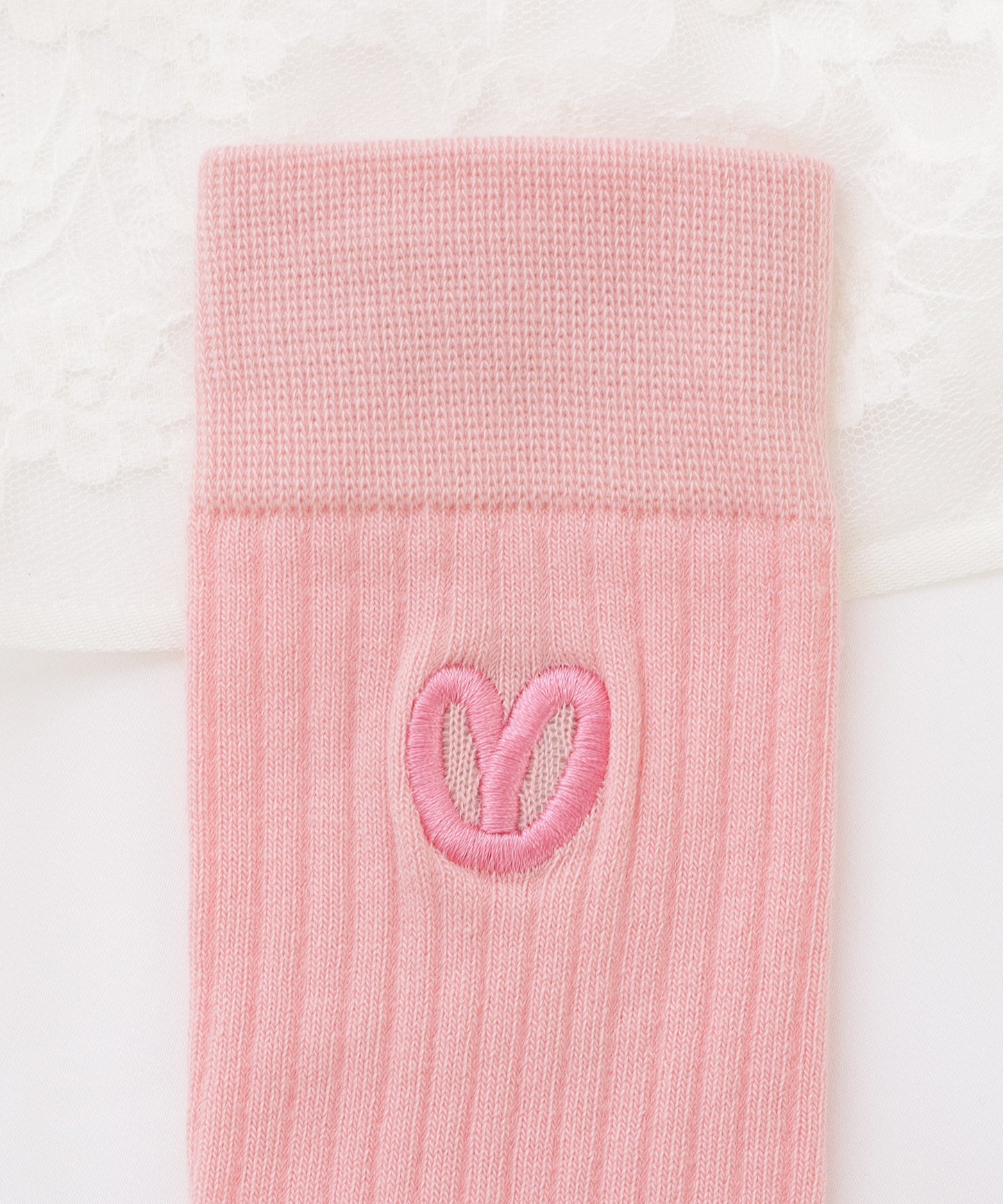 【10足セット】ハート刺繍ショート丈リブソックス