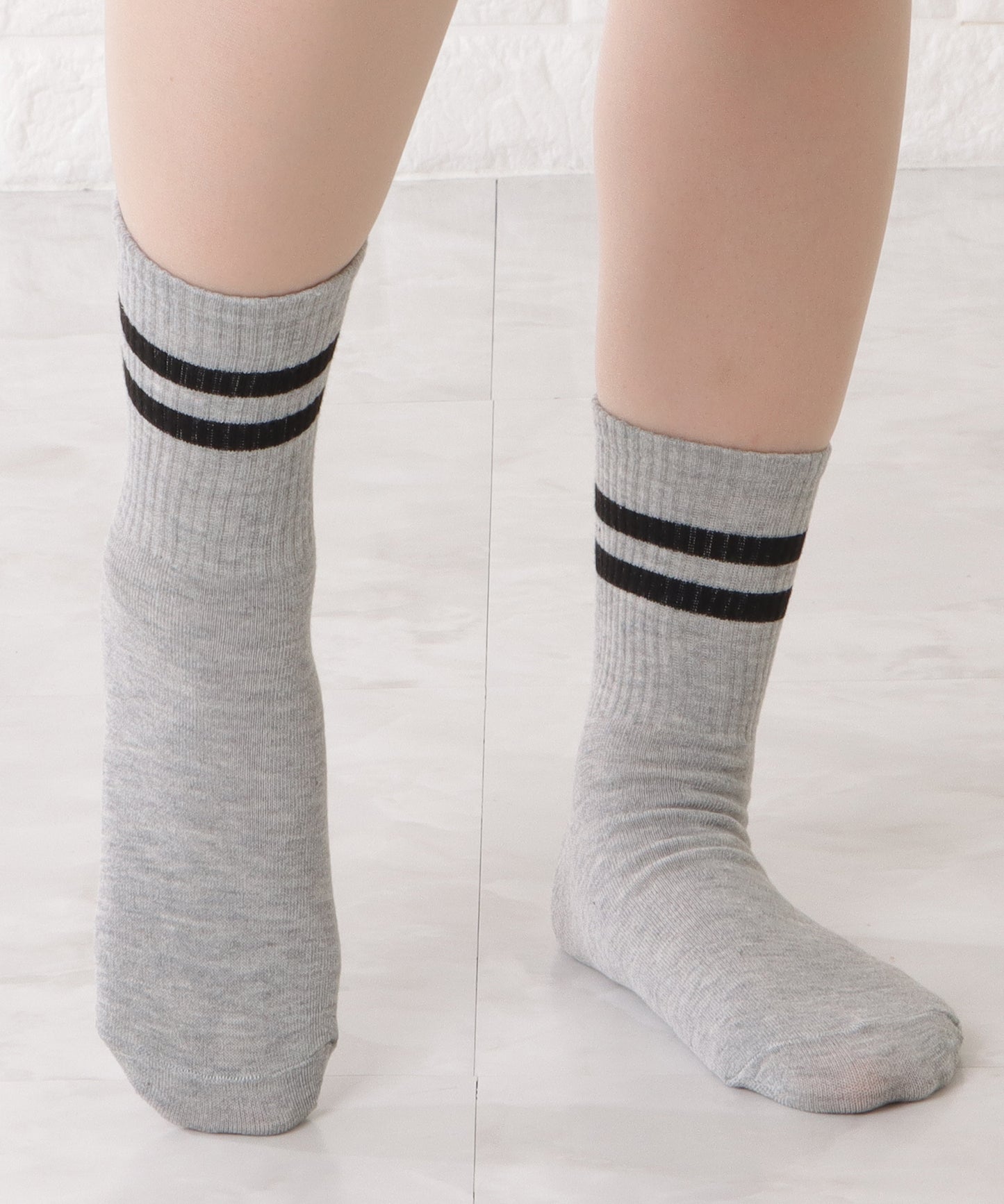 【10足セット】ショート丈ダブルラインリブソックス