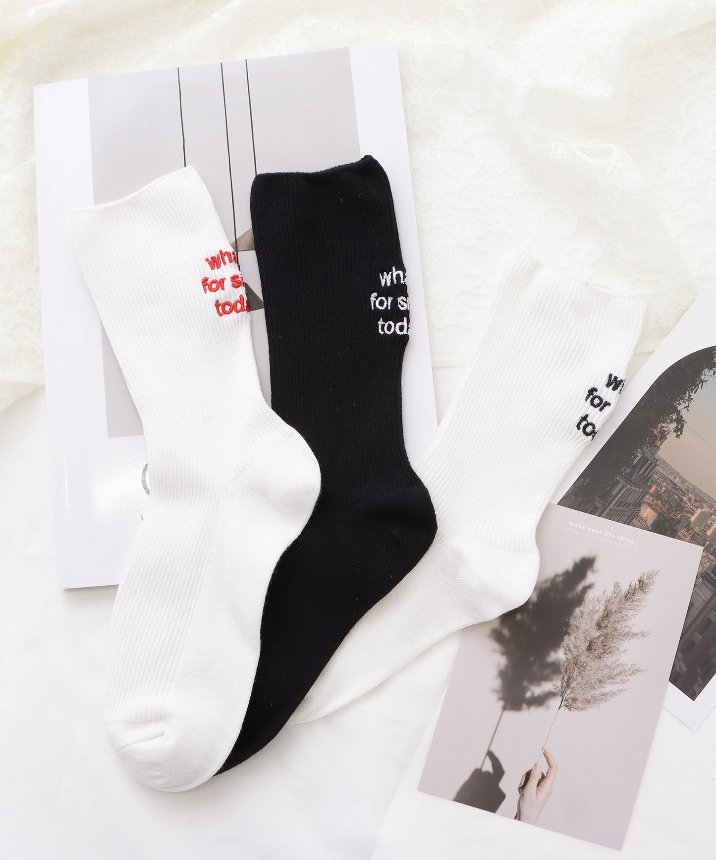 【3足セット】バックロゴショート丈ベーシックソックス